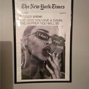 Framed Art Print with Black and White Design